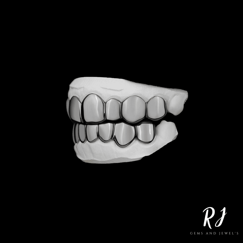 Custom (8 Top & Bottom Teeth) Diamond Bar Grillz