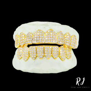Custom moissanite Diamond Grillz (Honeycomb/ zig Zag Settings)